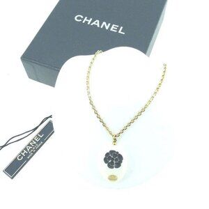 CHANEL Necklace White x Black x Gold Women Authentic secondhand